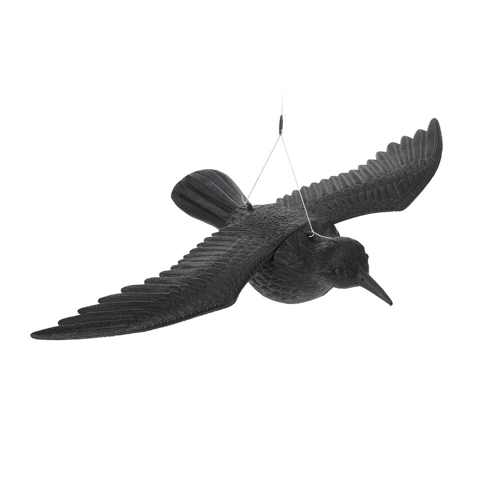Espanta-pássaros de plástico em forma de corvo voador 58 cm