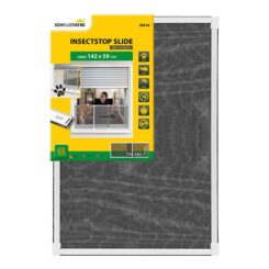 Mosquiteiro com armação extensível, malha de alumínio, branco, 75-142 x 50 cm
