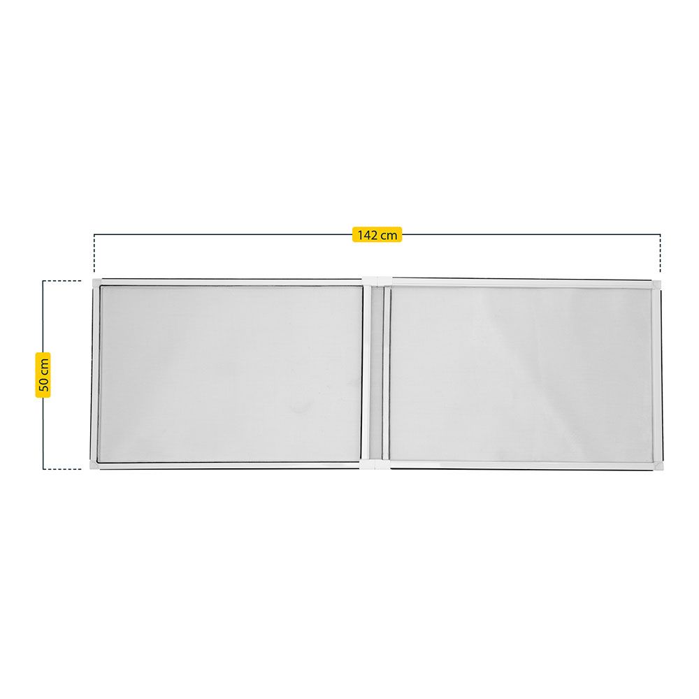 Rede mosquiteira com moldura extensível, malha de alumínio, branca, 75-142 x 50 cm - Image 3