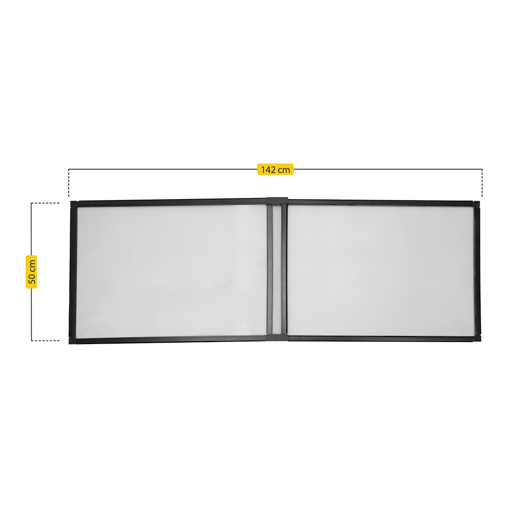 Rede mosquiteira com moldura extensível, malha de alumínio, antracite, 75-142 x 50 cm - Image 3