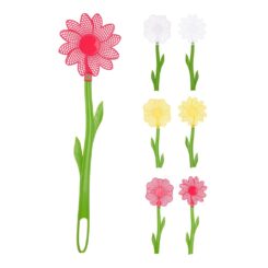 Raquete mata-moscas em forma de flor, modelos/cores sortidas, Ø12 x 47 cm
