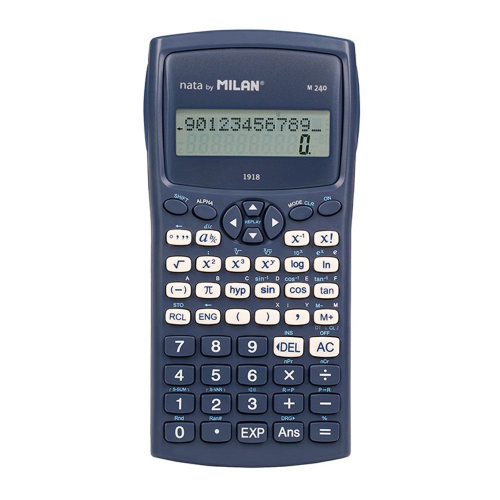 Blíster calculadora científica M240 serie 1918 azul milan