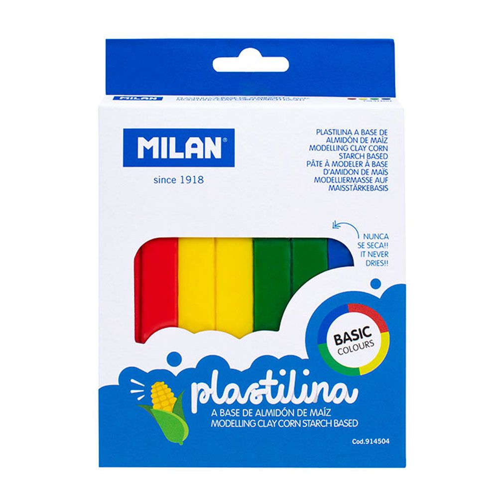 Caixa de 4 plasticinas de COR 330g milan
