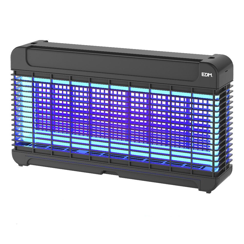 EDM Matador de insetos eletrônico profissional com LED, cor preta, 13w, 300 m², 47 x 10 x 26,3 cm