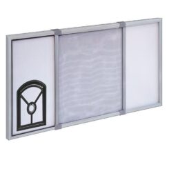 Mosquiteira extensível com porta para gatos para janela e porta, COR branca, 2 peças 70 x 50 cm