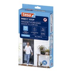 Mosquitreira cortina magnética com fecho automático, antracite, 90 x 210 cm