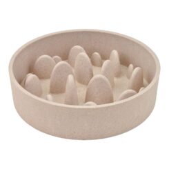 Comedouro bambu, slow, bege, 1430 ml, Ø21,5 x 21,5 x 6 cm
