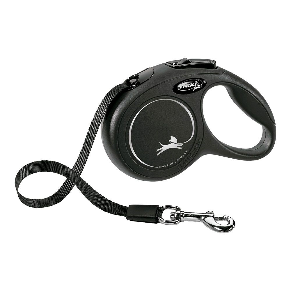 Fita extensível flexi classic preta, 5 m de comprimento, l, suporta até 50 kg