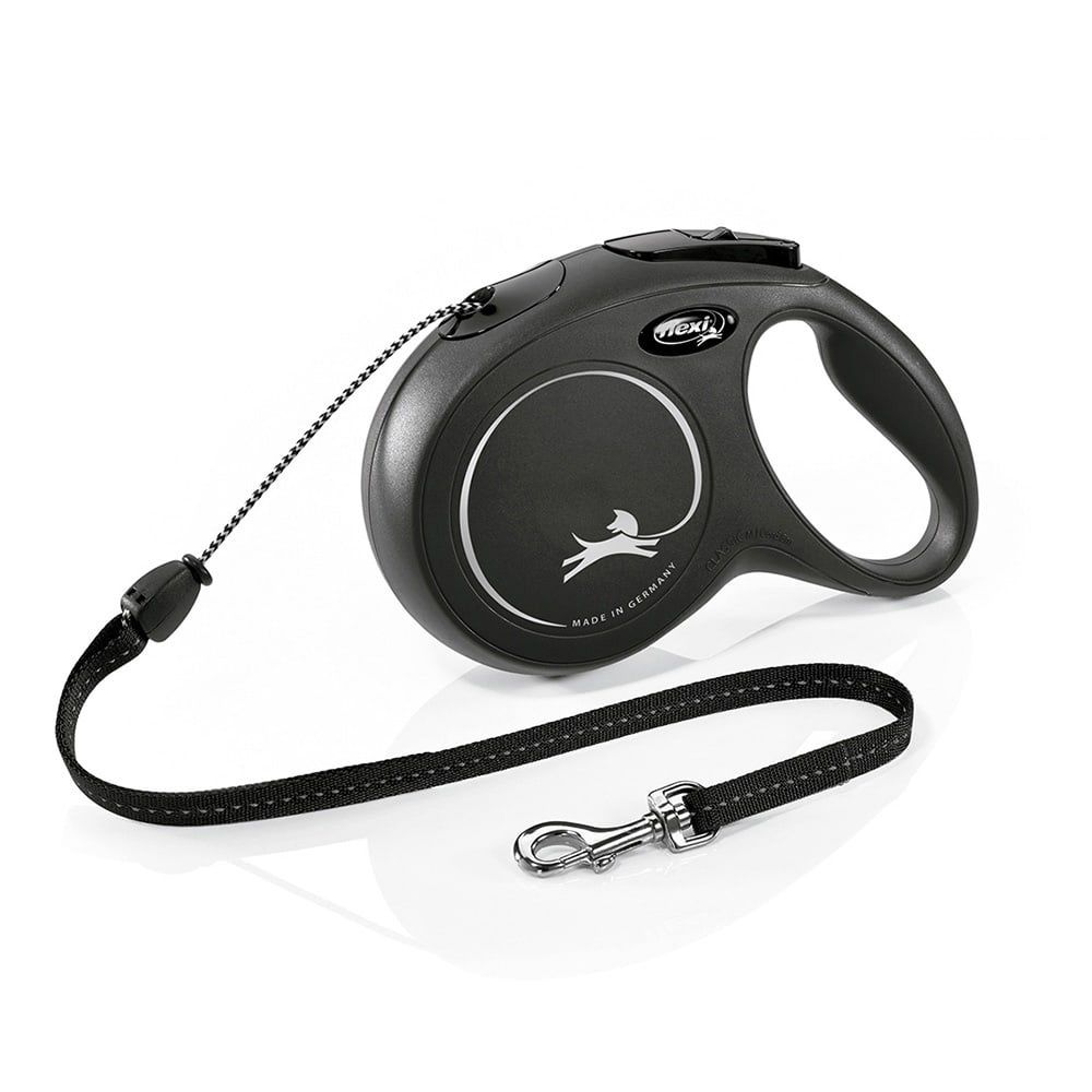 Fita extensível flexi classic preta, 8 m de comprimento, suporta até 20 kg