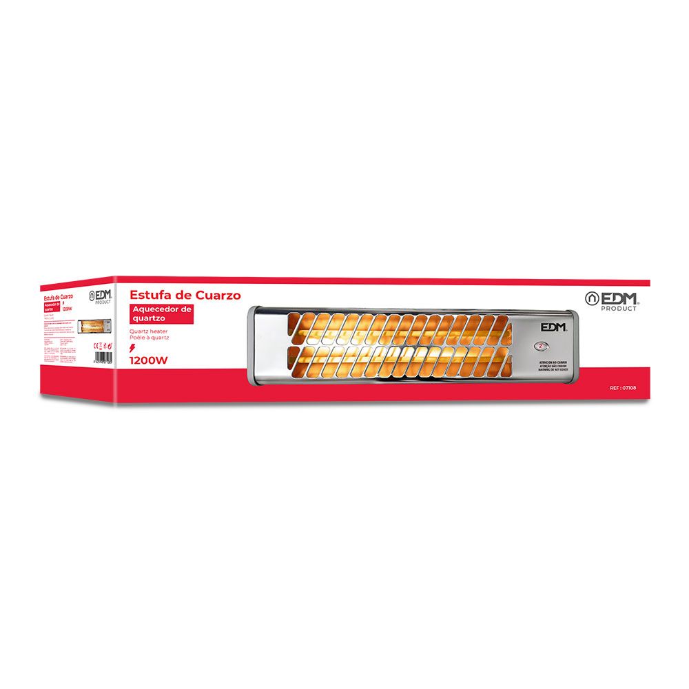 EDM Fogão de banheiro ajustável de quartzo 600 / 1200 w modelo cromado - Image 2