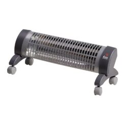 FM CALEFACCIÓN Fogão de quartzo com rodas, modelo 2302-r, 1200 w, cinza, 53 x 16 x 18,5 cm