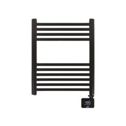 Toalheiro elétrico preto com temporizador