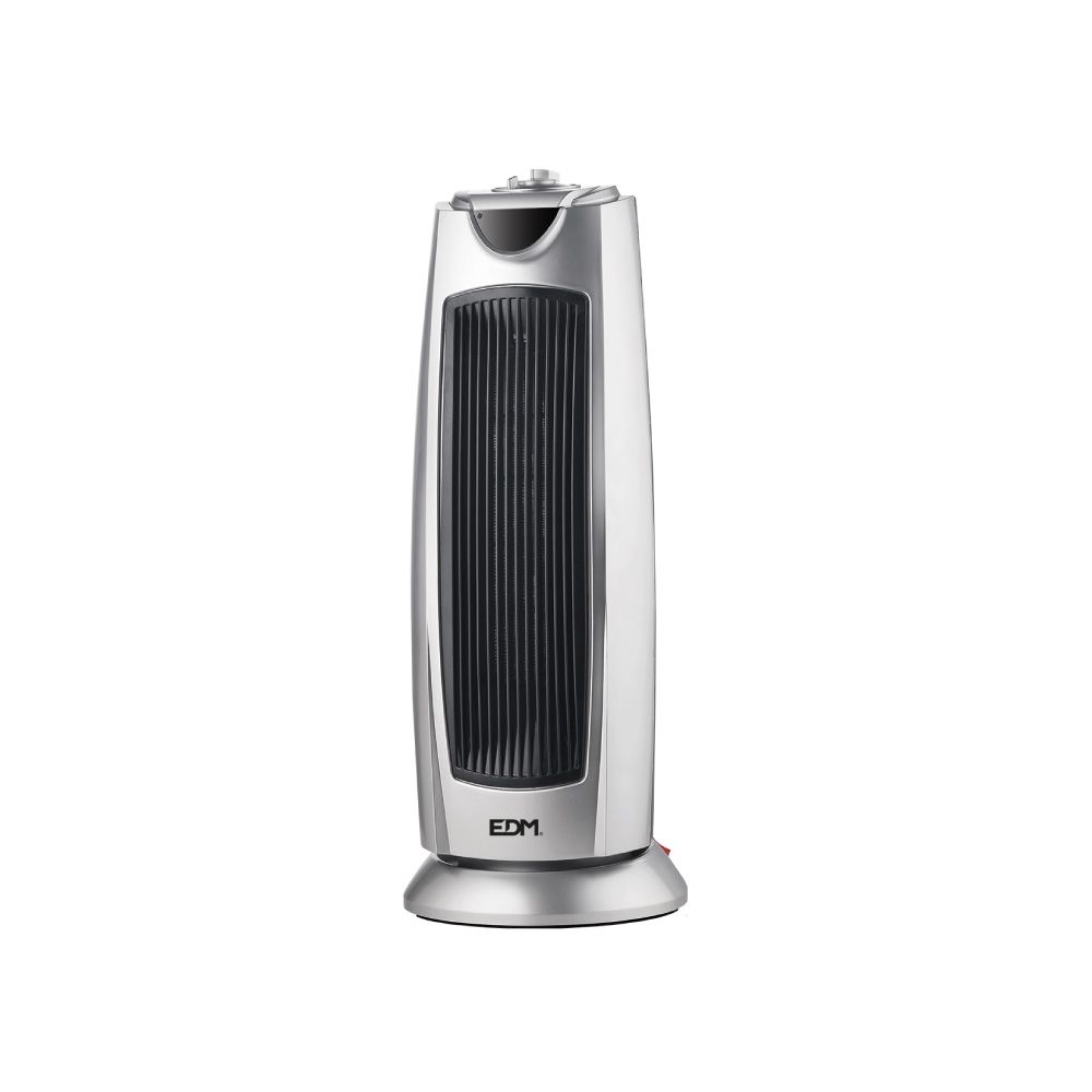 EDM Aquecedor de torre cerâmica oscilante prata modelo 1000 - 2000 w