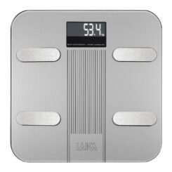 Balança eletrónica de casa de banho bluetooth com cálculo da composição corporal, branca