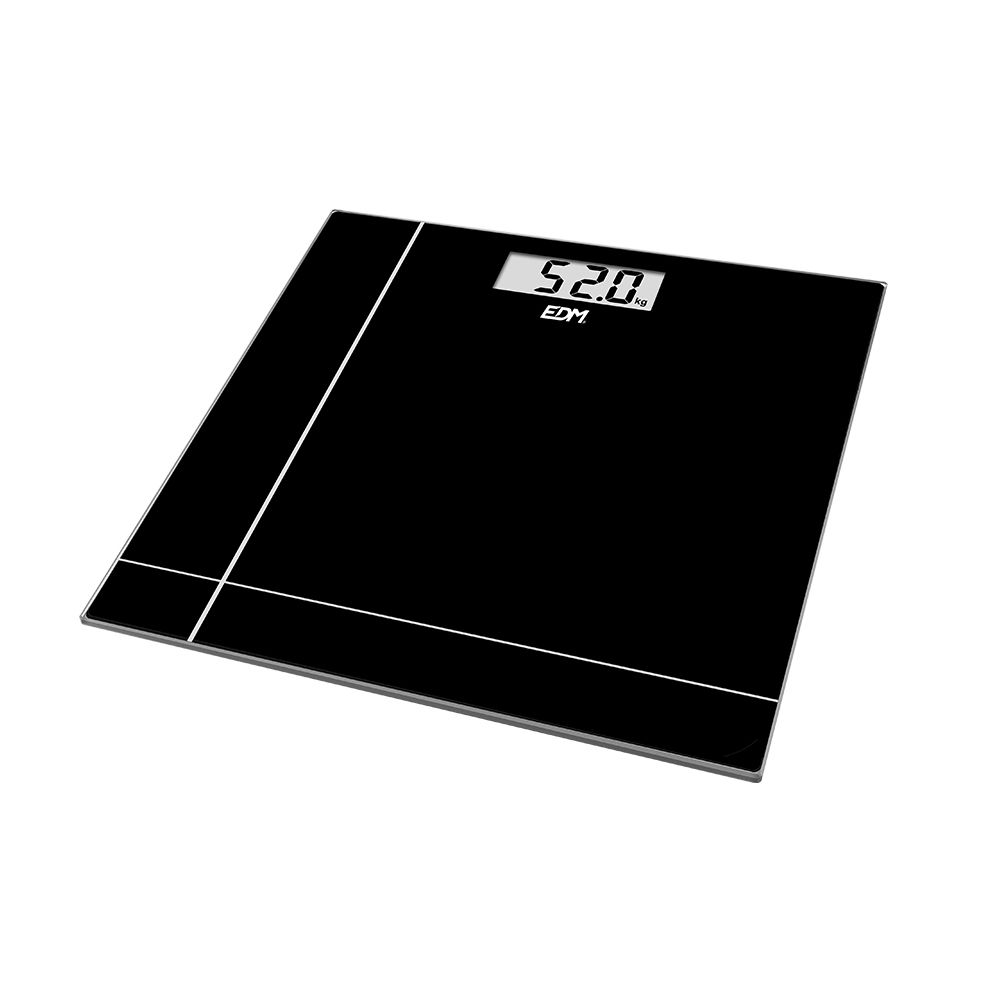 Balança para casa de banho digital preta MAX 180kg EDM