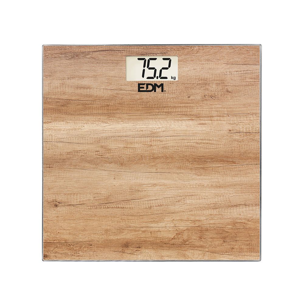 EDM Balança de banheiro digital com efeito madeira, máximo 180 kg - Image 2