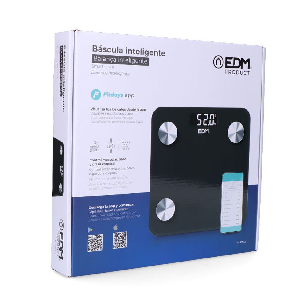 Balança de banheiro digital inteligente com bluetooth, preta, máximo 180 kg - Image 6
