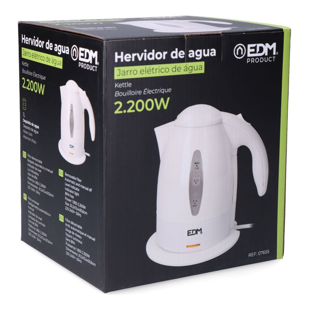 EDM Chaleira elétrica "chaleira" 2200 w 1 l - Image 3