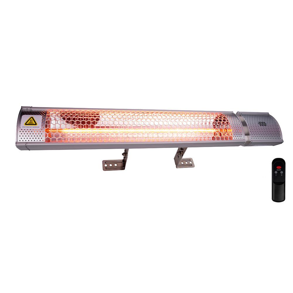 Aquecedor de quartzo de parede para exterior com comando, 2000 W 67,5 x 10,5 x 7,5 cm
