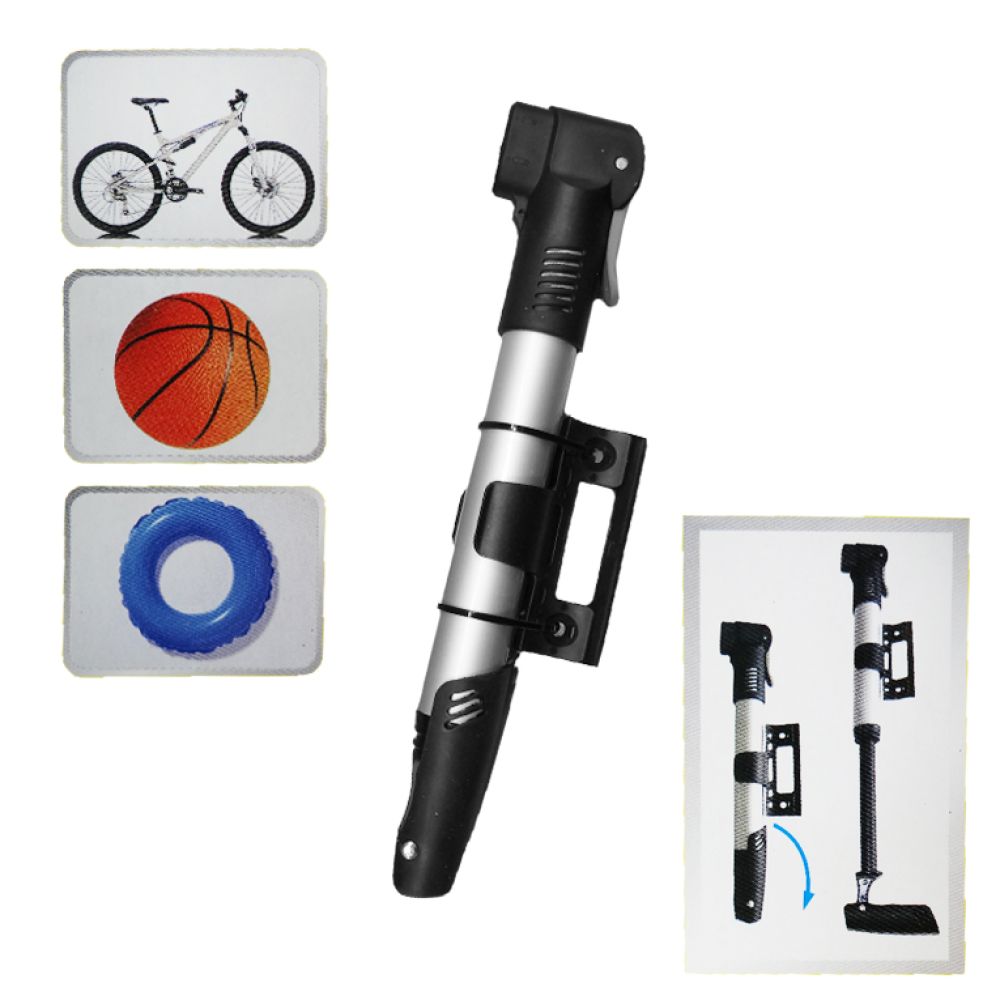 Mini bomba de AR para bicicleta com suporte