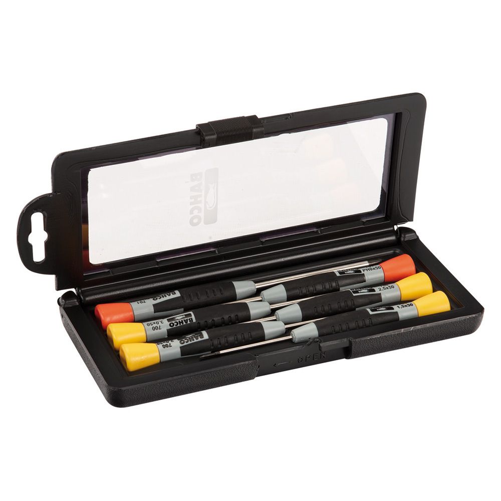 Chaves de fendas de precisão com ranhura/phillips, 1,5-3 mm / PH0-PH1, conjunto de 6 peças