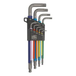 Chaves allen hexagonais a cores com bola 1,5 mm -10 mm, conjunto de 9 peças