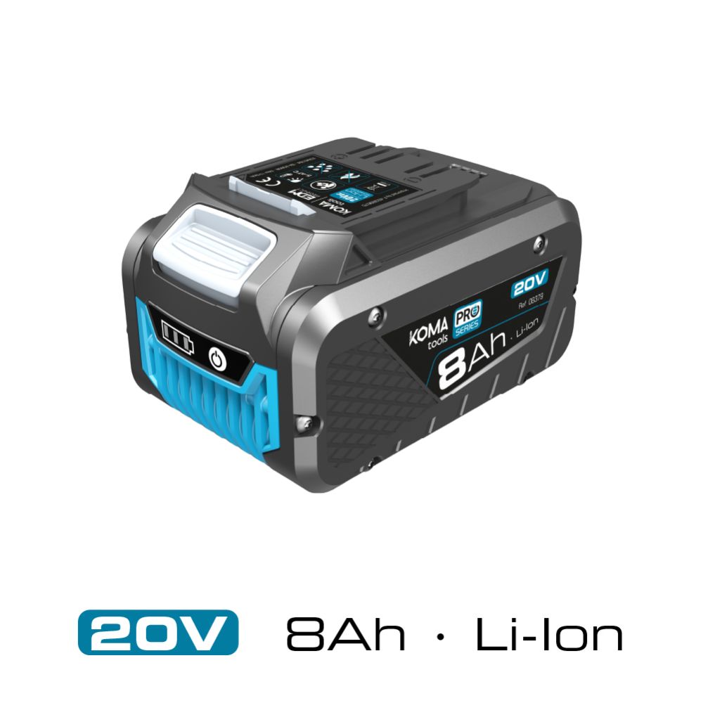 Bateria de ions de lítio 20 V 8,0 AH 12,5 x 8 x 7 cm