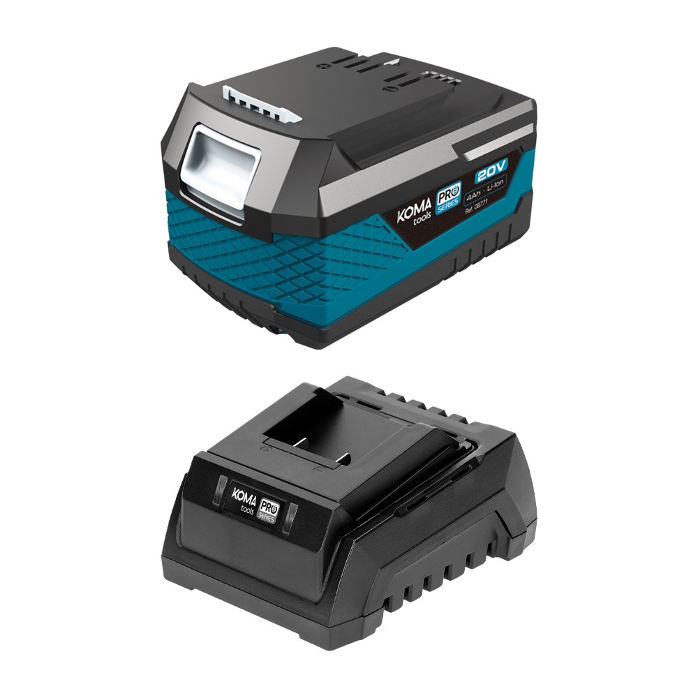 Pack bateria li-ion 20 V 4.0 AH (08771) + carregador 20 V 60 W (08772)