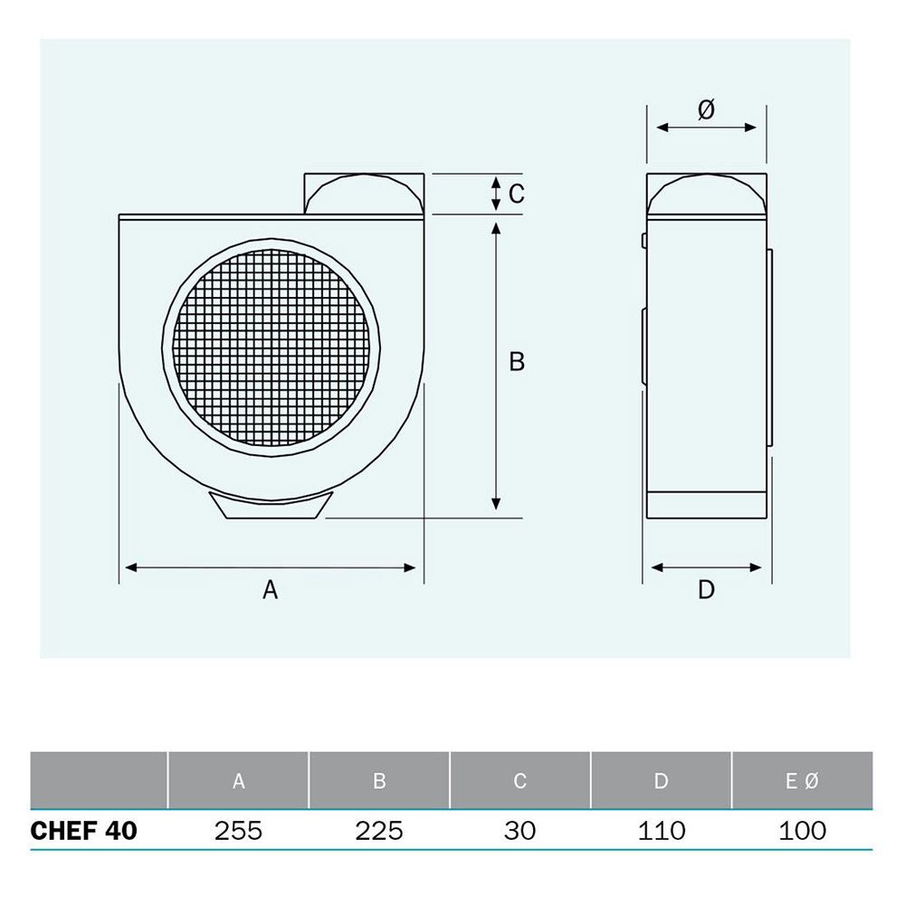 Extractor centrífugo de cocina, chef 40, 60 w - Image 2