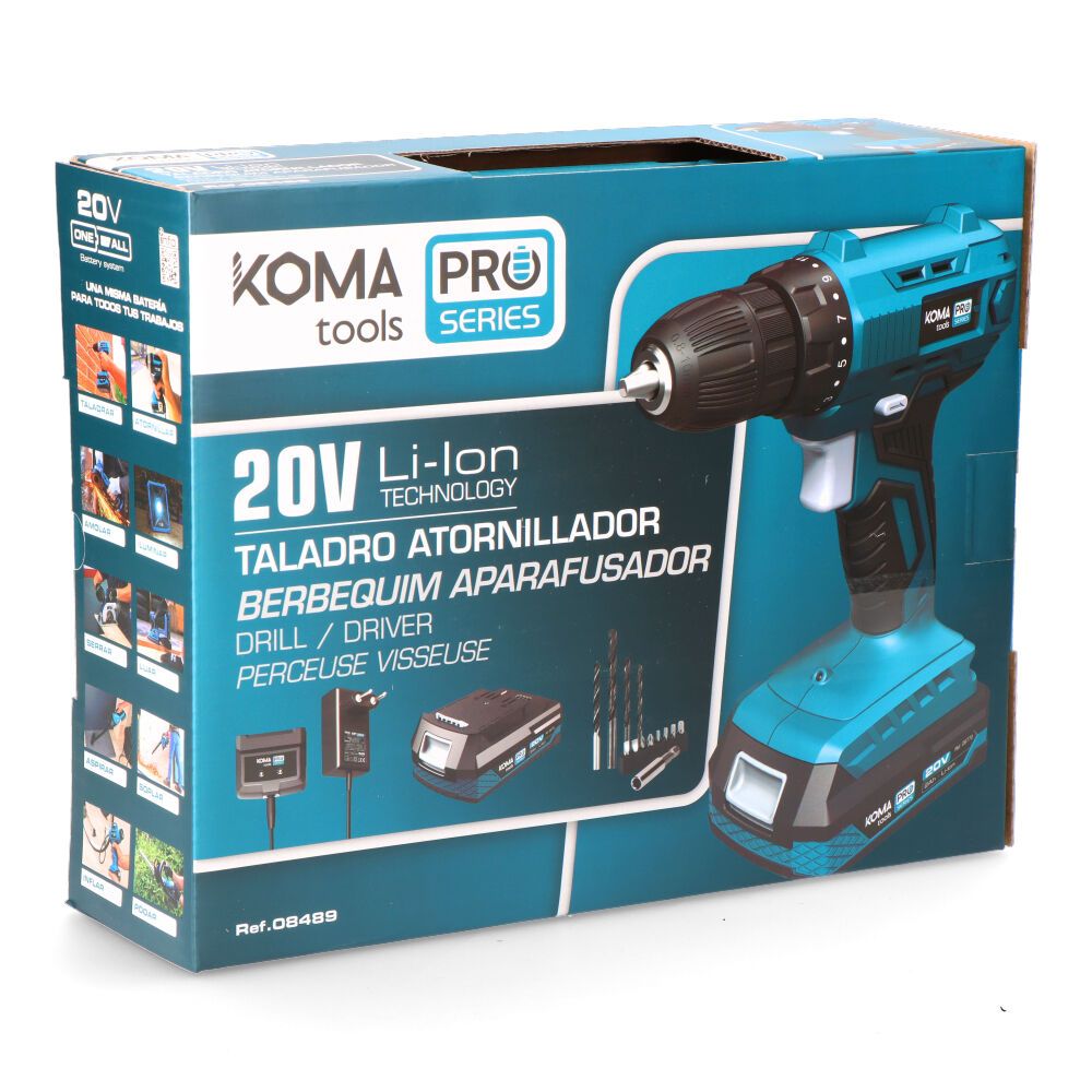 Kit de broca de chave de fenda de 20 V com bateria de 2,0 Ah e carregador - Image 7