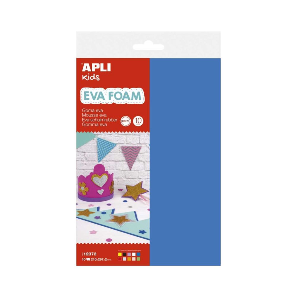 Pack papel de borracha EVA multicolor A4 10 folhas apli kids
