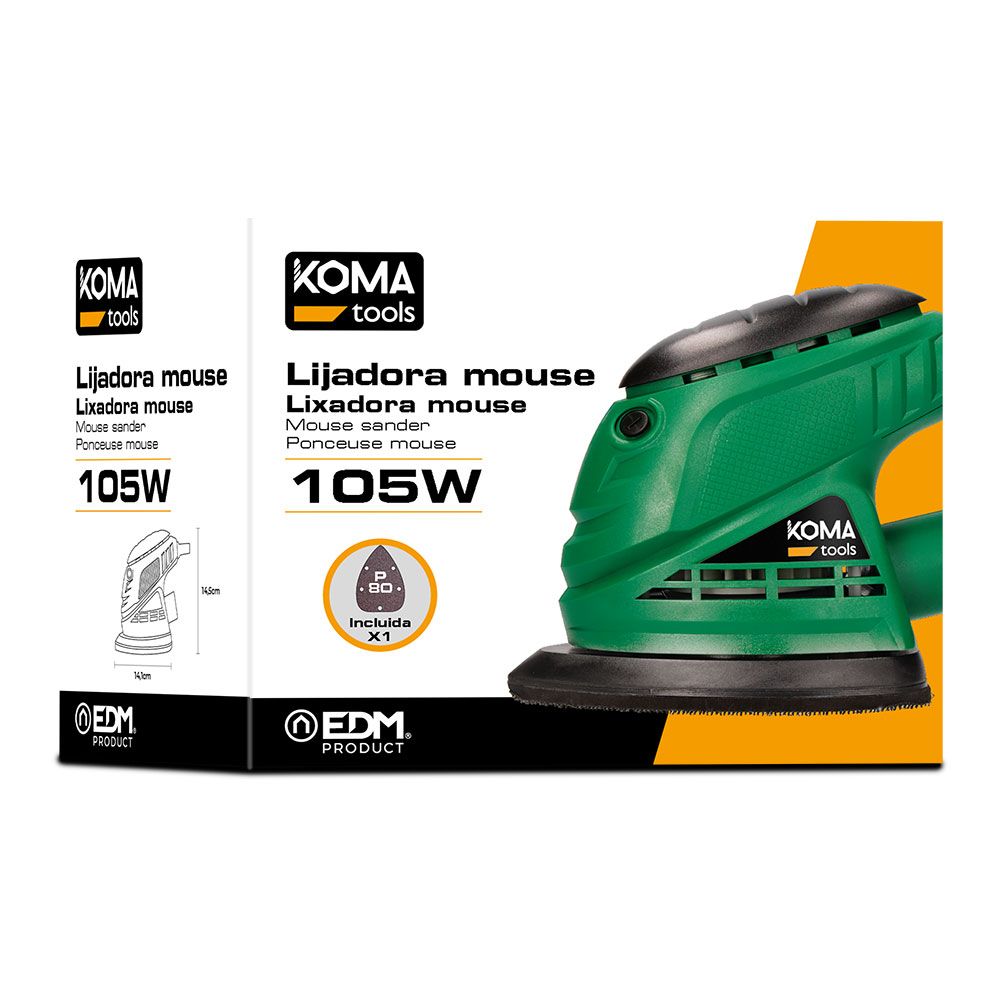 Lixadeira tipo mouse 105 w, 141 x 145 mm com cabo de 2 m - Image 2