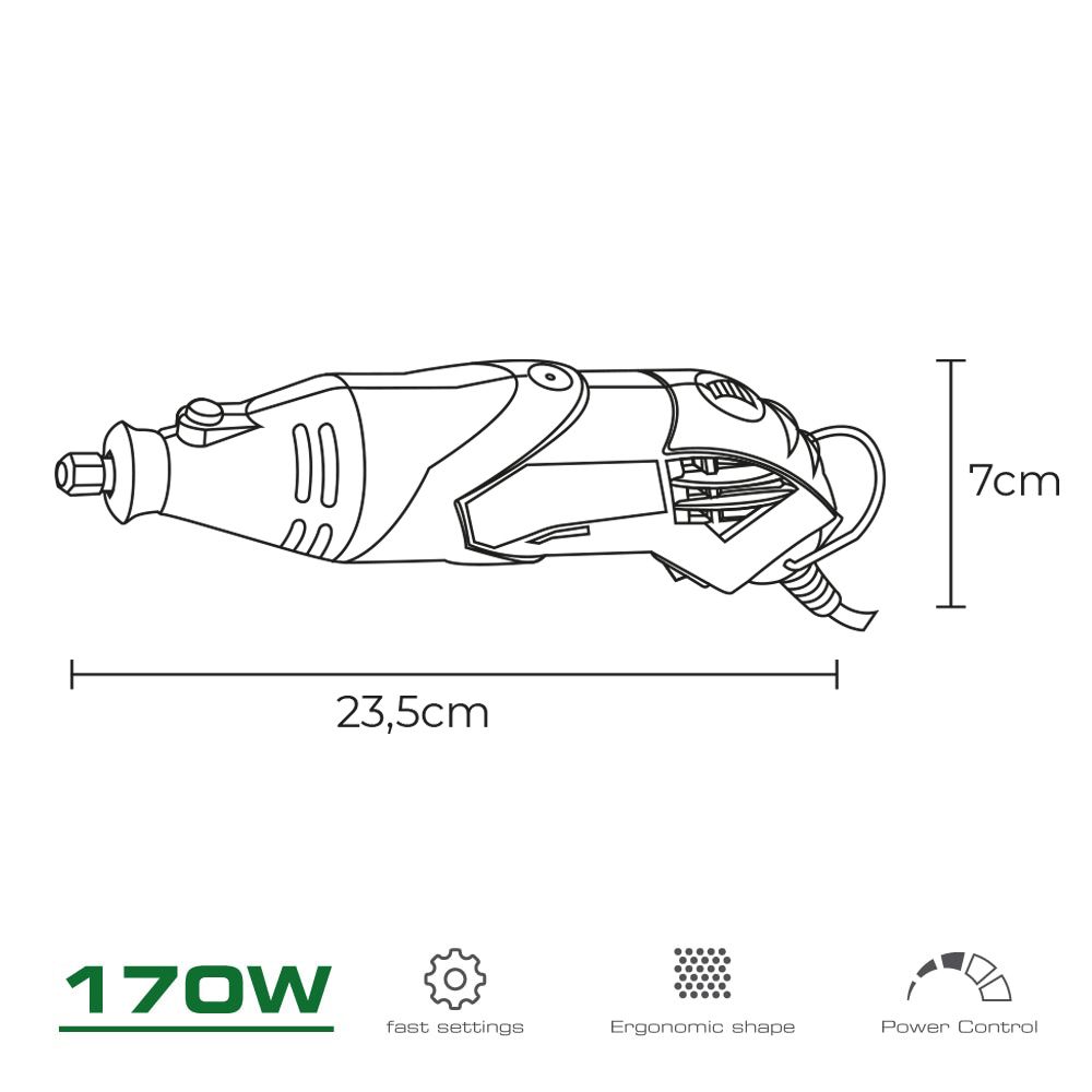 Multiferramenta rotativa de 170 W, 190 acessórios, com cabo de 2 m - Image 2
