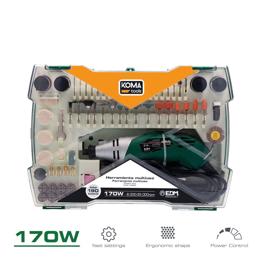 Multiferramenta rotativa de 170 W, 190 acessórios, com cabo de 2 m - Image 3