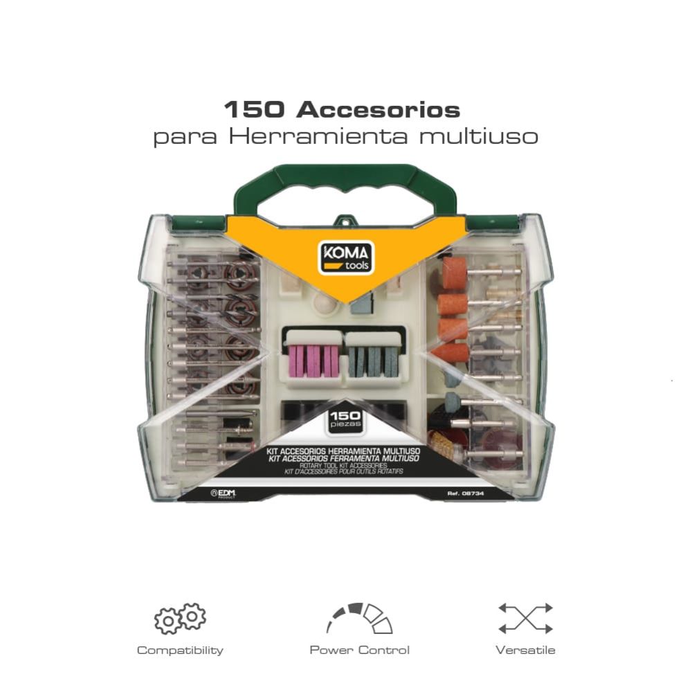 Acessórios para ferramenta multifunções rotativa, SET 150 peças