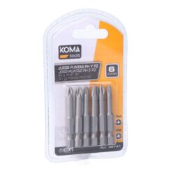 Pontas phillips PH1-2-3 x 50 mm, pozidriv PZ1-2-3 x 50 mm, 6 peças