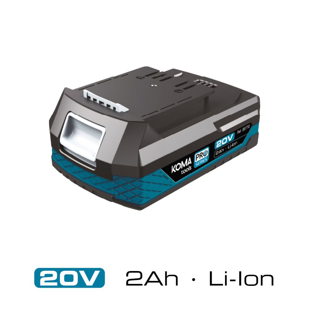 Bateria de ions de lítio 20 V 2,0 AH 11,7 x 7,5 x 4,6 cm