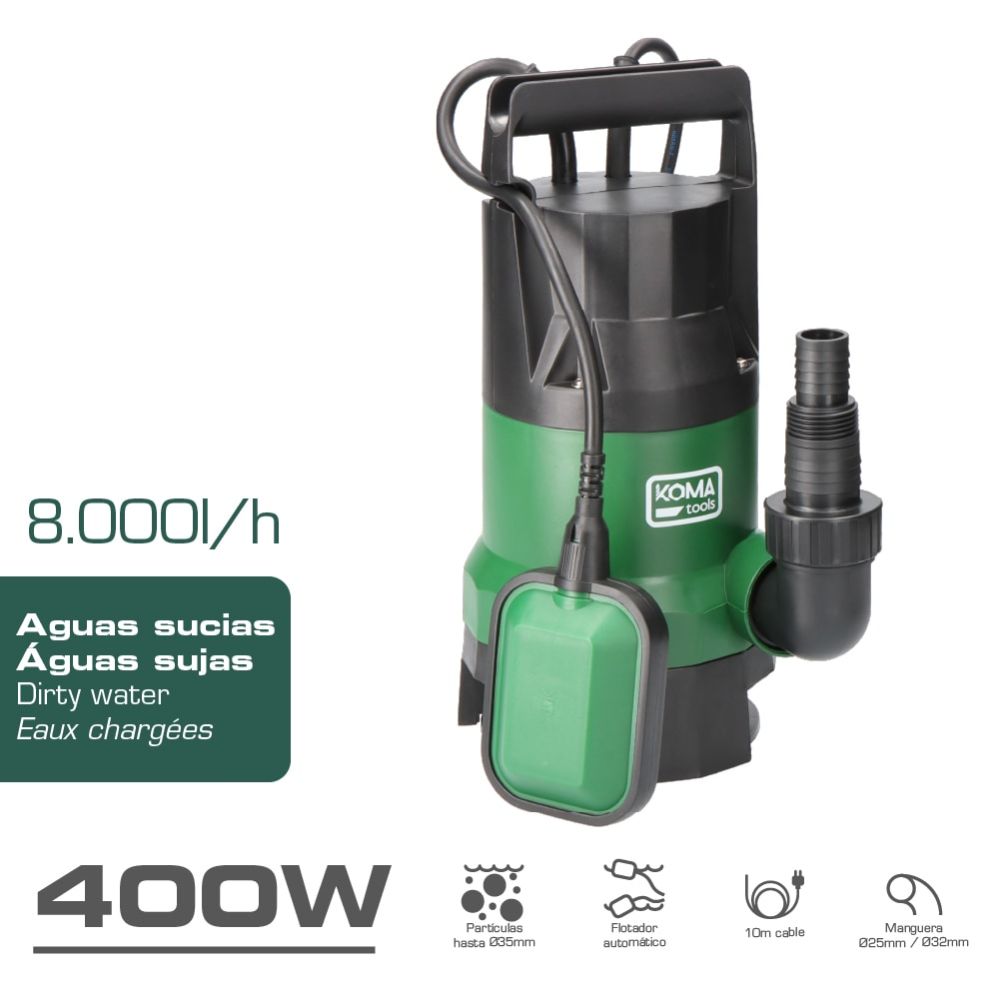 Bomba de drenagem de água residual 400 W