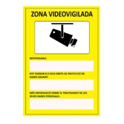 Placa zona videovigiada, PVC 0,7mm, 21x30cm, Normaluz