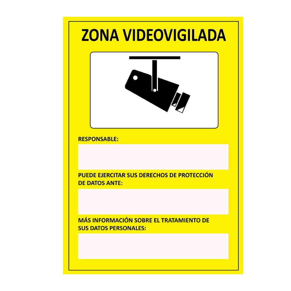 Sinal informativo "zona videovigilada" adesiva 15x20cm normaluz