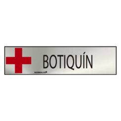 Sinal informativo "botiquin" (INOX adesivo 0.8mm) 5x20cm normaluz