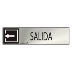 Sinal informativo "salida" (INOX adesivo 0.8mm) 5x20cm normaluz