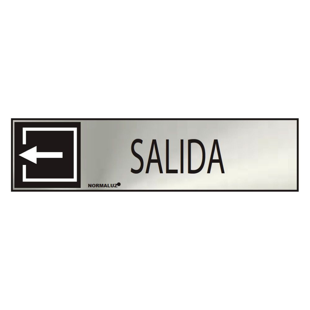 Sinal informativo "salida" (INOX adesivo 0.8mm) 5x20cm normaluz