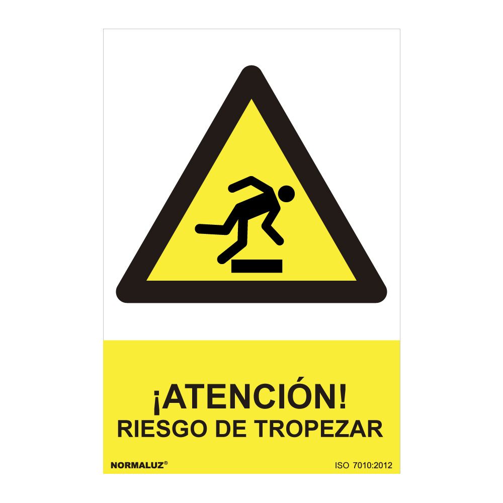 Sinal informativo "atencion riesgo de tropezar" (PVC 0.7mm) 30x40cm normaluz