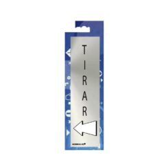 Sinal informativo "tirar" (INOX adesivo 0.8mm) 5x20cm normaluz
