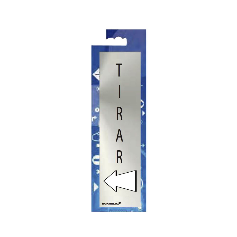 Sinal informativo "tirar" (INOX adesivo 0.8mm) 5x20cm normaluz