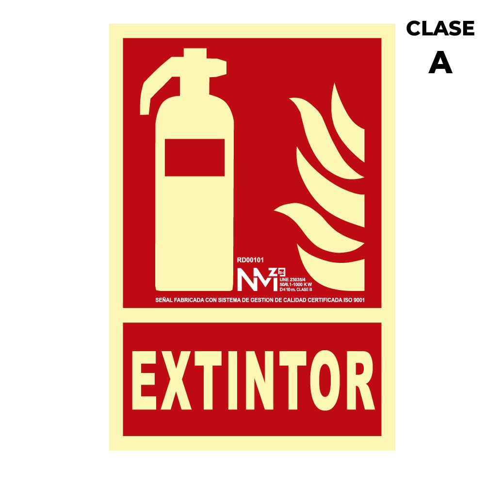 Sinal de extinção "extintor" classe a (PCV 1mm) 21x30cm normaluz