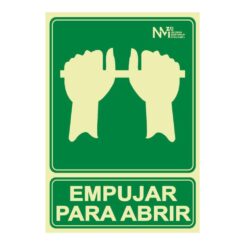 Sinalização de empujar para abrir - classe B - PVC de 0,7 mm, 22,4 x 30 cm