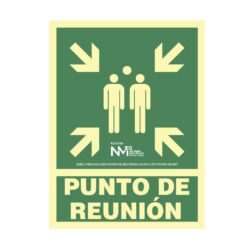 Sinal de evacuação "punto de reunion" classe B (PVC 0,7mm) 22.4x30cm normaluz