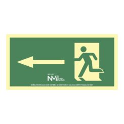 Sinal de evacuação fecha esquerda (PVC 1mm) classe a 32x16cm normaluz